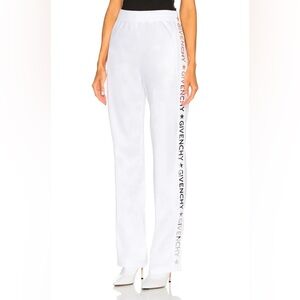 GIVENCHY Logo Stripe White Silver track pants LIKE NEW FR40/US10 (runs small)